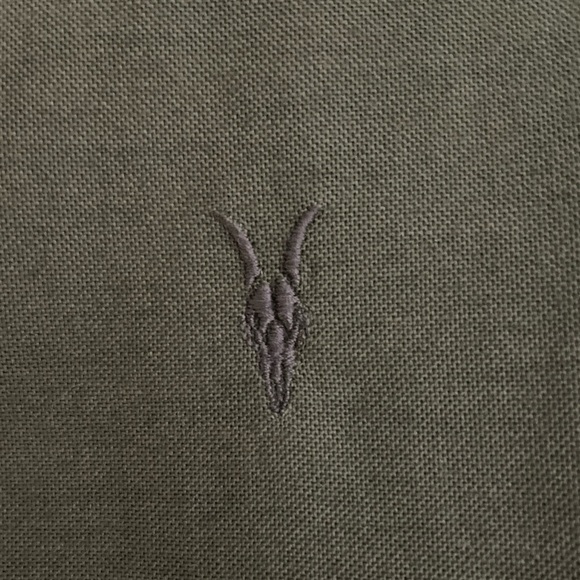 AllSaints Men’s Azur Shirt Button Down Size XS Military Green - Picture 2 of 8